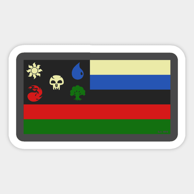 The National Flag of WUBRGania! | MTG Mana Color Design Sticker by ChristophZombie